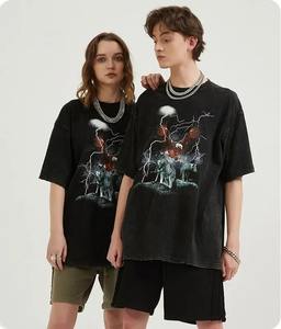 Camisetas extragrandes de algodón tejidas para hombre personalizadas con estampado digital Diseño en blanco Mangas cortas con cuello redondo-Transpirable y de secado rápido - Product Image 2