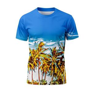Camiseta de manga corta informal para hombre de nuevo diseño 100% poliéster transpirable impresión Digital 3D 300 gramos tela no tejida - Product Image 1