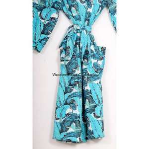 Robe kimono matelassée en coton biologique vintage, faite à la main, mode indienne pour les festivals, vêtements de nuit, veste confortable - Product Image 6