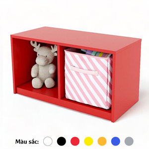 Estantería Preescolar Simple de 2 Compartimentos Hecha de Madera de Caucho Pintada (KGS002) - Product Image 5