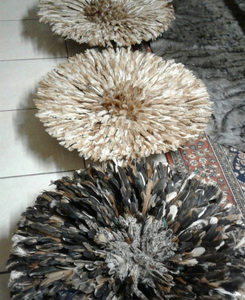 Modern Bamileke Juju Hat from West Africa for <b>Home</b> <b>Decor</b> in Multi-Color Types Made of Bamboo - Product Image 1