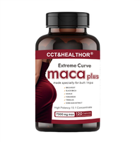 Gélules de Maca Noire OEM pour Femmes Adultes, Complément Herbal pour l'Augmentation des Fesses et la Gestion de l'Énergie, 120 Gélules/Flacon