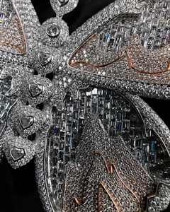 Nouvelle tendance de Jinxinping Jewelry, pendentif papillon pour femmes, style hip-hop, pour les soirées, plaqué argent sterling, serti de moissanite glacée - Product Image 5