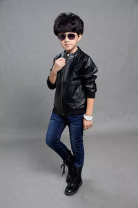 Chaqueta de Motocicleta de Piel de Oveja para Niños Unisex de Alta Calidad, Informal, de Invierno, Resistente al Viento, Impermeable, Reversible, Transpirable, de Manga Larga - Product Image 5