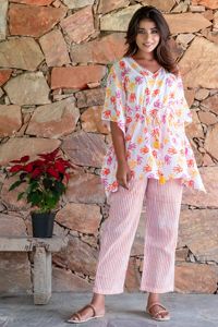 Caftans musulmans Style vestimentaire et 100% coton imprimé numérique Floral coton Maxi Kaftan vente en gros femmes collection manches courtes - Product Image 4