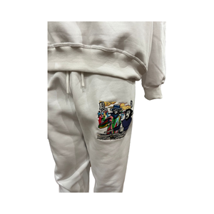 100% coton 350 GSM survêtement personnalisé grande taille broderie Logo respirant hiver ensembles cordon Direct usine vente entière - Product Image 4