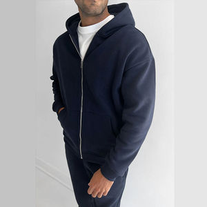 Conjunto Deportivo Personalizado de Alta Calidad, Traje de Chándal de Algodón con Diseño en Relieve y Cierre de Cremallera - Product Image 3