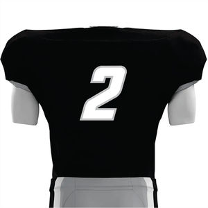 Personalizado 100% poliéster sublimado uniforme de fútbol americano para los hombres transpirable negro y gris Tackle Twill equipo Jersey corto - Product Image 3