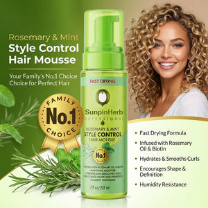 Mousse Coiffante Séchage Rapide Romarin Menthe pour la Définition des Boucles, la Tenue et la Réduction des Frisottis - Product Image 4