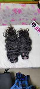 100% paquetes de cabello humano indio alineados con cutícula ondulada profunda Natural de proveedor de la India extensión de cabello de trama de máquina de alta calidad - Product Image 5