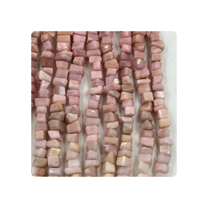 Cuentas sueltas Perlas de pepitas facetadas de ópalo peruano Rosa natural 8 pulgadas Tamaño de hebra 10 a 12 mm Aprox. Cuentas facetadas ópalo - Product Image 5