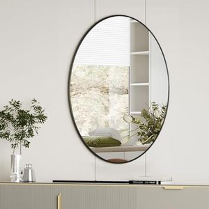 Oval Framed Aluminum Wall <b>Mirror</b> Modern Design 4.0mm Glass <b>Hanging</b> Horizontal or Vertical Decorative <b>Mirror</b> for Bathroom - Product Image 2