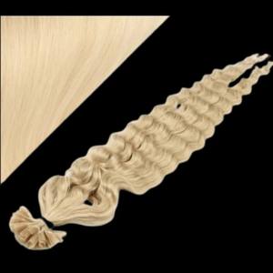 Texture élégante et sans effort Blonde claire ondulée naturelle Extension de pointe en U ondulée lâche Extensions de cheveux humains vierges Remy vague lâche - Product Image 1