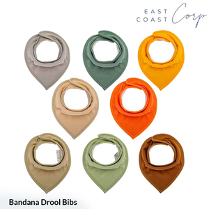 Baberos Bandana 100% Algodón Antibacterianos Ecológicos Unisex para Bebé, Juego de Baberos con Cierre de Botón a Presión para Niños y Niñas, Varios Modelos - Product Image 1