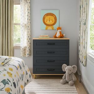 Arion Kids Ozan Modern <b>Storage</b> <b>Chest</b> of Drawers MDF Body with Wooden Legs and Wide Drawers for Teenagers - Product Image 1