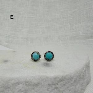 Boucles d'oreilles turquoise et argent faites à la main bijoux en pierres précieuses pour femmes parfait cadeau de naissance de décembre vêtements de tous les jours - Product Image 5