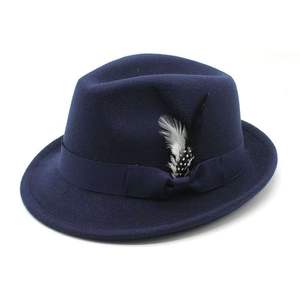 Sombrero de Fieltro Suave Estilo Europeo y Americano con Borde de Pluma, Nuevo Color, Transfronterizo, Sombrero Pequeño - Product Image 2