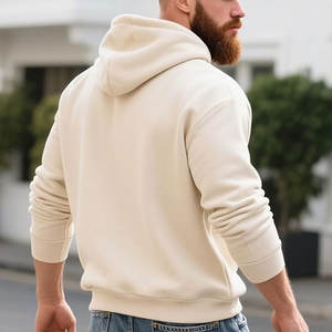 Offre Spéciale à capuche à manches longues pour hommes, ensemble décontracté et sportif personnalisé couleur unie saison d'hiver coupe ample avec logo à l'avant vente en gros - Product Image 5
