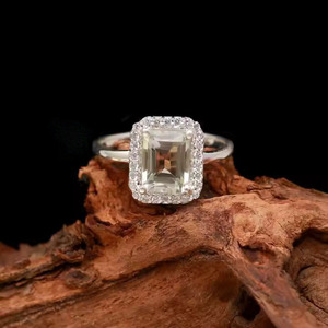 แหวนพลอยสีเงินสเตอริงสีเขียวพลอยอเมทิสต์แปดเหลี่ยม925สำหรับงานแต่งงานแหวนหมั้นแหวนชุบเงิน - Product Image 4