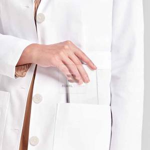 Bata de laboratorio de algodón tejida cómoda y duradera hecha a medida al por mayor para uniformes de hospital - Product Image 5