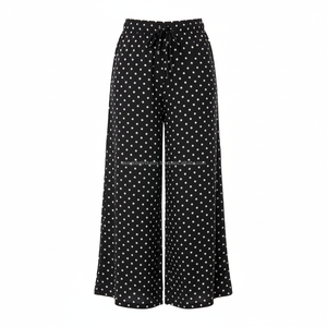 Pantalon large taille haute pour femme, imprimé floral, style mousseline, doux, léger, coupe décontractée, hiver - Product Image 4