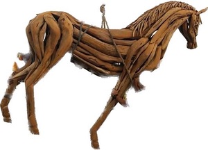 Driftwood Horse Sculpture Driftwood <b>Animal</b> Art Statue Sculpture - Product Image 3