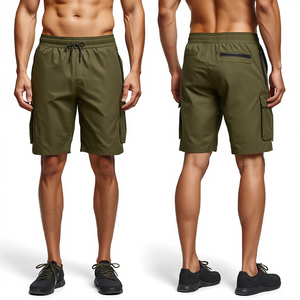Pantalones Cortos Deportivos de Alto Rendimiento para Hombre, Color Verde Oliva, Ligeros, de Primera Calidad, para Entrenamiento y Fitness - Product Image 2