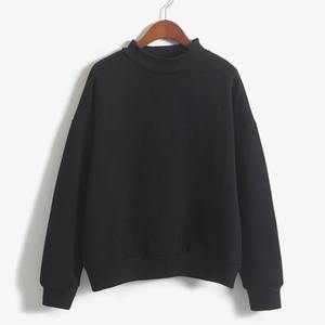 Sudadera con capucha de cuello de manga larga para mujer, sudadera básica de Color sólido, ropa de calle, Moda Para otoño 100%, bordado de algodón - Product Image 6