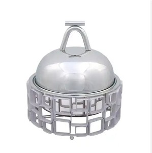 Olla de Metal árabe con soporte de madera para olla, cazuela de lujo hecha a mano de la mejor calidad, forma redonda, Hotel, fiestas de boda, servicio - Product Image 3