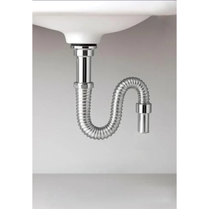 Siphon de lavabo escamotable chromé - Économiseur d'eau moderne pour salle de bain et cuisine - Product Image 2