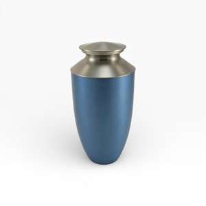 Matte Brown Cremation Urn with Wide Gold Center Band and Minimal Modern <b>Memorial</b> Design - Product Image 5
