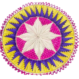 Assiette Traditionnelle Pakistanaise Chabbi pour Roti, Fabriquée à la Main, Assiette de Service pour Chapati Multicolore, Assiette de Service pour Changair et Pain - Product Image 2