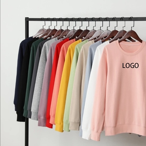 เสื้อสเวตเตอร์แบบสวมหัวคอกลมระบายอากาศสวมใส่สบายเสื้อสเวตเตอร์สีพื้นหนาใส่ได้ทั้งชายและหญิง - Product Image 1