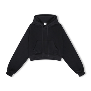 Sudadera con Capucha de Forro Polar Grueso de 345G para Mujer, con Logotipo Personalizado al por Mayor, Sudadera Corta Informal para Chicas - Product Image 2