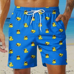 Short de bain pour homme Short de plage à séchage rapide Short décontracté d'été avec imprimé canard drôle Taille élastique Poches à cordon de serrage vente en gros - Product Image 5