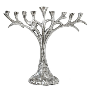 Bougeoir Menorah créatif en aluminium avec 9 branches en métal avec finition polie pour la décoration intérieure et les célébrations - Product Image 4