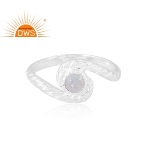 แหวนพลอย925สีเงินสเตอร์ลิงสีรุ้งและพระจันทร์ตามธรรมชาติเครื่องประดับแบบสั่งทำสำหรับผู้หญิงเป็นของขวัญสำหรับผู้หญิง - Product Image 3