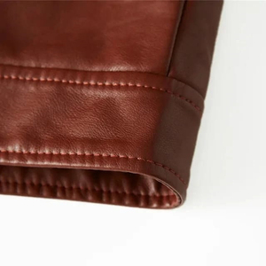 Chaqueta de Cuero Genuino para Hombre al por Mayor OEM con Cuello Alto, Talla Personalizada, Impermeable, Transpirable, Hecha a Medida, de Tela de Lona para Invierno - Product Image 3