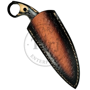 Couteau tactique EDC à lame fixe OEM en gros, étui en cuir, acier à haute teneur en carbone codé noir, personnalisable, rasoir de survie pour le camping - Product Image 6