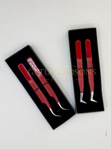 Meilleur design anti-magnétique pour cils GETUP BROSONS IMPEX, courbe de 90 degrés, isolation, revêtement en poudre rouge, argenté - Product Image 5