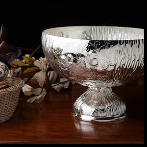 Cuenco de latón clásico para servir frutas secas, cuenco para sopa, ensalada, Color plata, para el hogar, Hotel, restaurante - Product Image 2