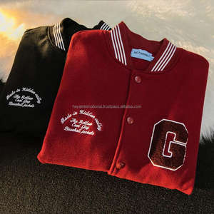 Chaqueta de Chenille bordada para hombre, Mangas de cuero de cuerpo de lana 100%, diseño personalizado, cálido - Product Image 5