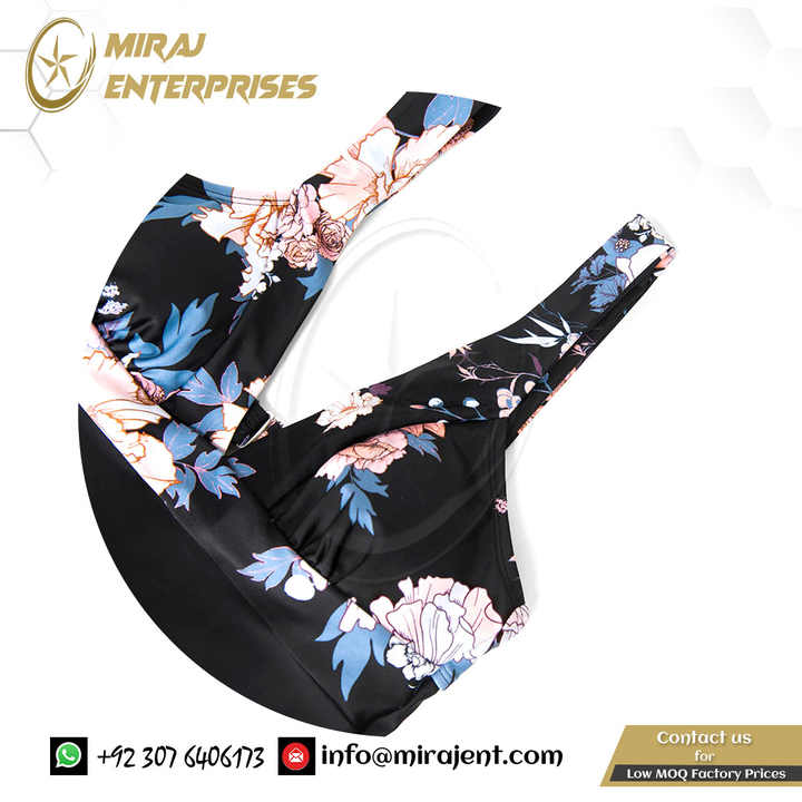 Cut Out Back Monokini Swimwear New Bathing Suit Beachwear Plunge Neck Black Floral Swimsuit for Women Sexy