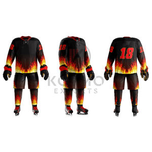 Tenues de hockey sur glace confortables et durables pour joueurs professionnels, 100% polyester, service OEM personnalisable disponible - Product Image 1