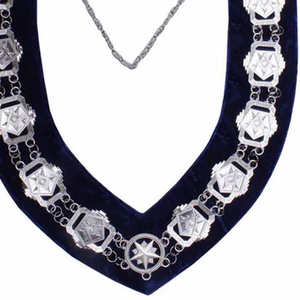 Collar de cadena masónica de alta calidad chapado en oro en terciopelo collares de Metal Regalia Masters de la mejor calidad a la venta - Product Image 4