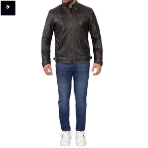 Meilleur design Veste en cuir pour hommes avec fermeture éclair à l'avant Vêtements décontractés en peau de mouton de haute qualité pour l'hiver Prix - Product Image 3