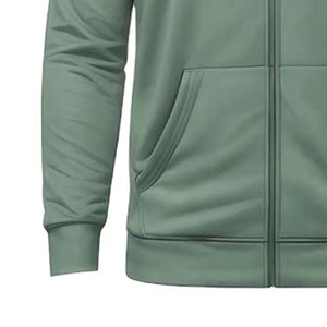 Sudaderas con Capucha de Felpa 100% Algodón para Hombre, Talla Grande, Color Sólido, Estilo Deportivo, Cierre Completo, Bordado 3D, Venta al Por Mayor - Product Image 4