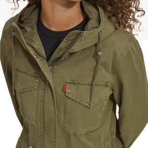 OEM/ODM Customized Size <b>Women</b> <b>Jacket</b> With Front Cargo Pockets Zip Up Hooded 100% Cotton Solid Color <b>Women</b> Cargo <b>Jacket</b> - Product Image 6