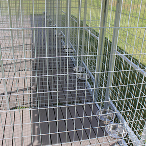 Kandang Anjing PRO Ukuran 4' X 8' X4, Rumah Anjing Logam dengan Tipe Penutup Tombol - Product Image 2