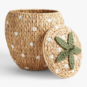 Water Hyacinth and Paper <b>Rope</b> <b>Storage</b> <b>Basket</b> Handmade <b>Storage</b> <b>Basket</b> Wholesale eco-friendly Made in Vietnam - Product Image 2